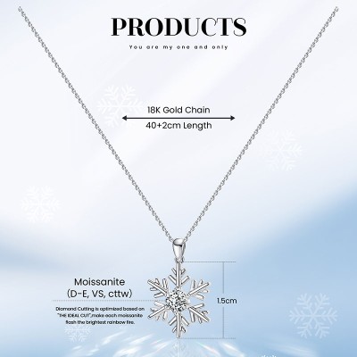 18K Gold Snowflake Necklace 